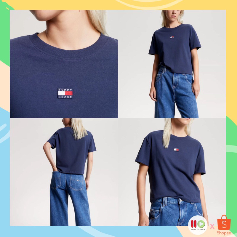 ลด 20% โค้ด •20XTRA1000• TOMMY JEANS Solid Badge T-Shirt (NEW)