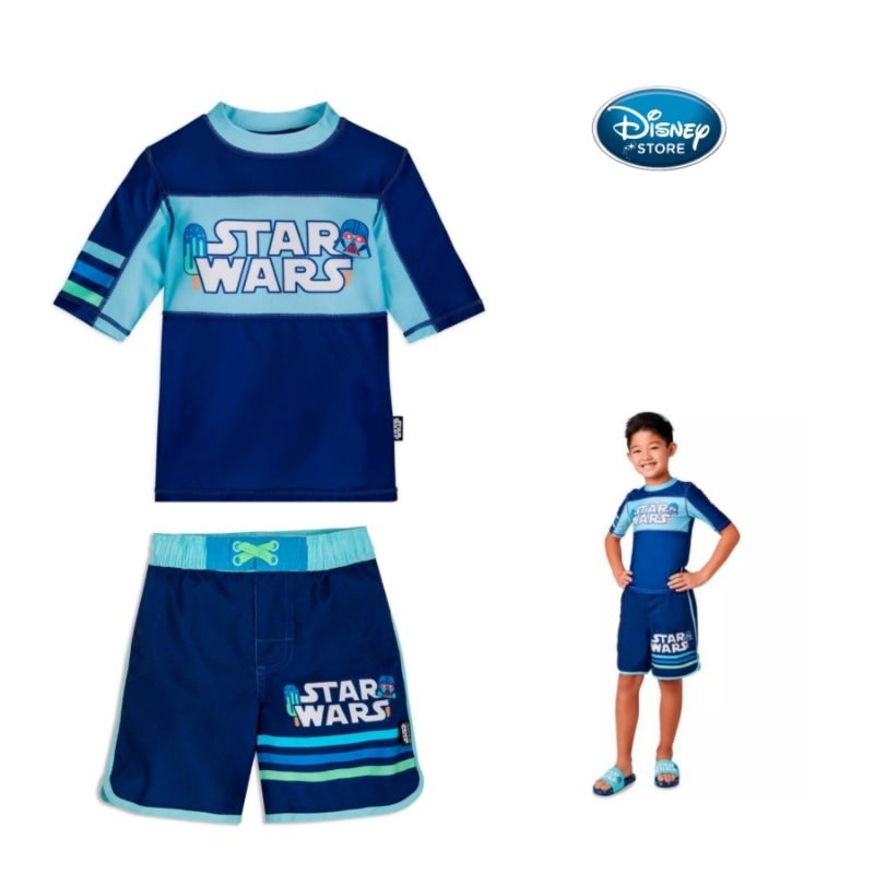 🇺🇸ชุดว่ายน้ำเด็กชาย ลาย Star Wars จาก 🇺🇸:   Disney Store Star Wars Rash Guard + Swim Trunks Set