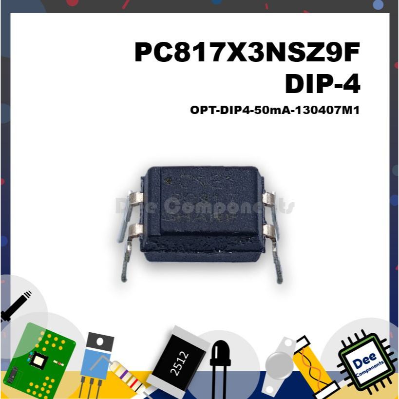 SHARP PC817X3NSZ9F 80V 5000V 50mA 0.1V@1mA 20mA Optocouplers OPT-DIP4-50mA-130407M1 (10 ชิ้น)