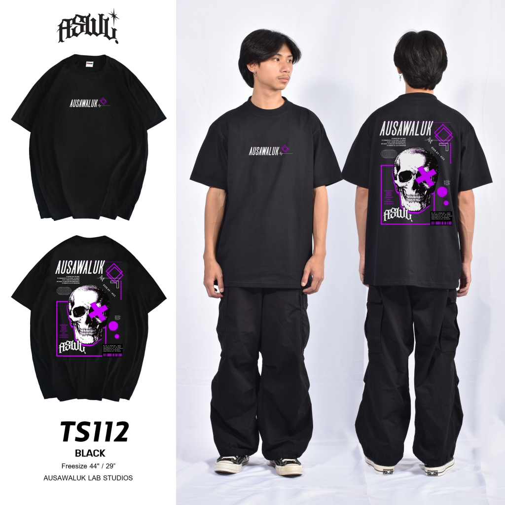เสื้อยืดสกรีนแขนสั้น Oversize ลายสตรีท AUSAWALUK✨🔥 เสื้อผู้ชาย/ผู้หญิง