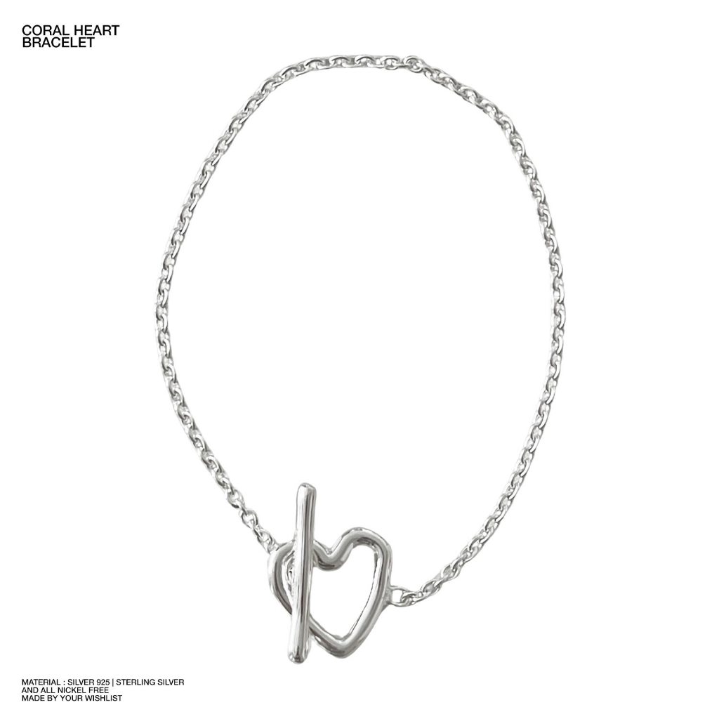 (bracelet) : CORAL HEART BRACELET SILVER925 / สร้อยข้อมือเงินแท้ กำไลข้อมือ | YOUR WISHLIST