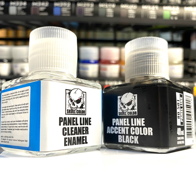 SKULL COLOR PANEL LINE BLACK & CLE