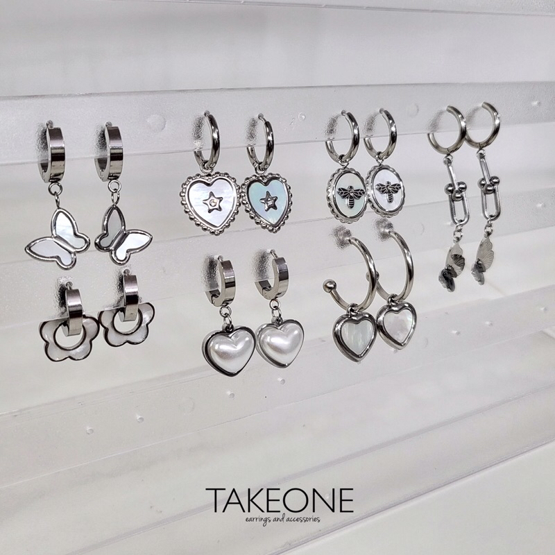 TAKEONE | ต่างหูสแตนเลสแบบใหม่ ลายผีเสื้อ หัวใจ y2k