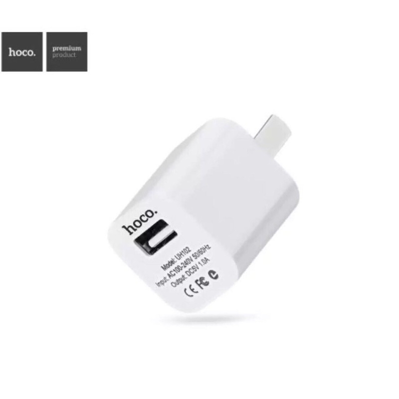 hoco adapter usb 1 port  Uh 102 5v 1.0A  สีขาว