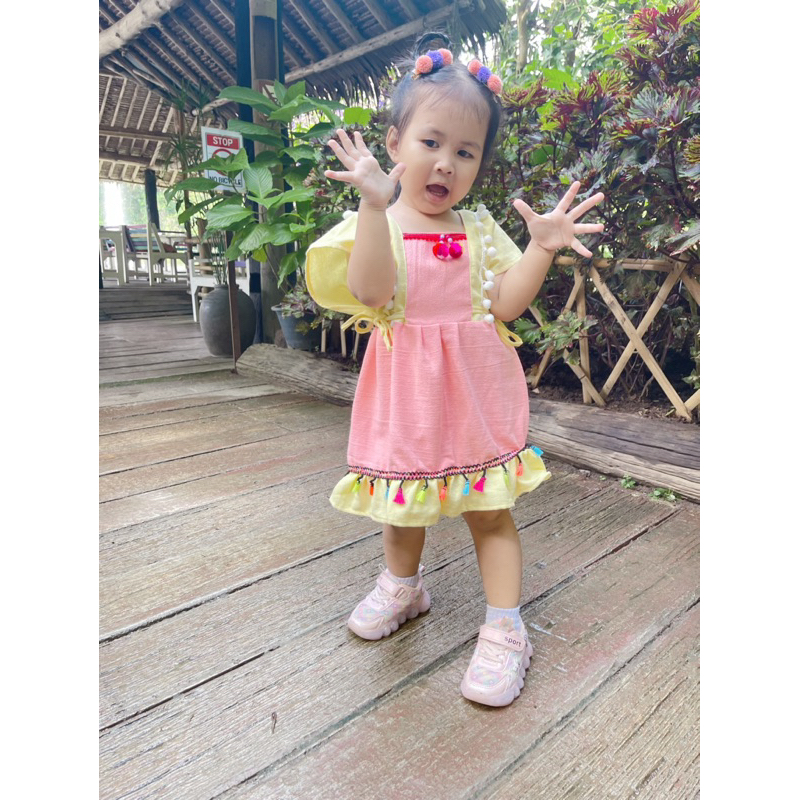 ชุดเด็ก ชุดดอย พื้นเมือง รุ่นใหม่ ผ้าฝ้ายฟอกนุ่ม สีไม่ตก ผ้านิ่มมาก พร้อมส่ง - รูปที่ 3