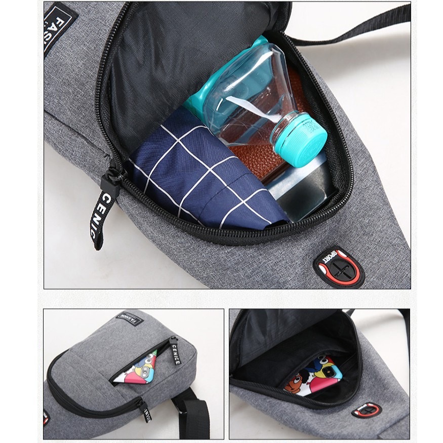 (พร้อมส่ง)Su120 กระเป๋าสะพายข้างผู้ชาย กระเป๋าคาดเอว Men's sports durable multi-function outdoor casual fashion chest ba