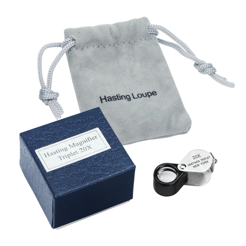 20x การขยาย Hasting เครื่องประดับ MINI Loupe แก้วแสง Triplet เลนส์สแตนเลสสตีลพับกระเป๋าแว่นขยายเครื่องมือแสตมป์และเหรียญ Hobbyists ช่างซ่อมนาฬิกา