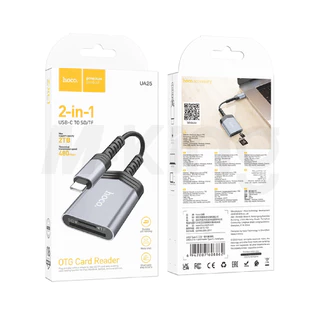 พร้อมส่ง🎇 Hoco รุ่น UA25 เครื่องอ่านการ์ดลีดเดอร์ ตัวแปลง SD/TF OTG Card Reader 2in1 USB-C