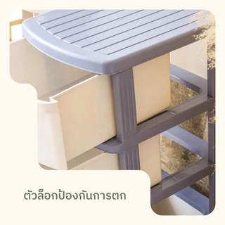 SHORI ตู้ลิ้นชักพลาสติก รุ่นBG 4ชั้น สูง88ซม. สีมินิมอล