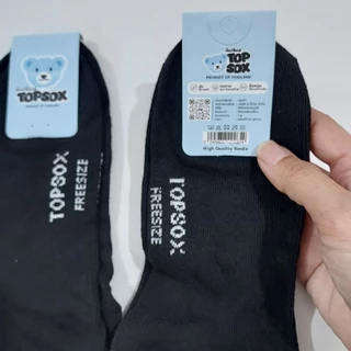 ถุงเท้าข้อกลางสีดำ ป้ายTopsox หนา นุ่ม ยกโหล12คู่