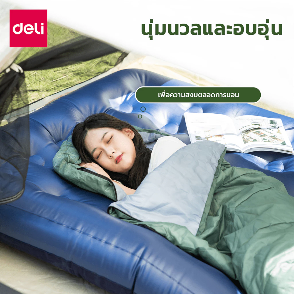 Deli ถุงนอนพกพา Sleeping Bag อุปกรณ์แคมป์ปิ้ง thumbnail 5
