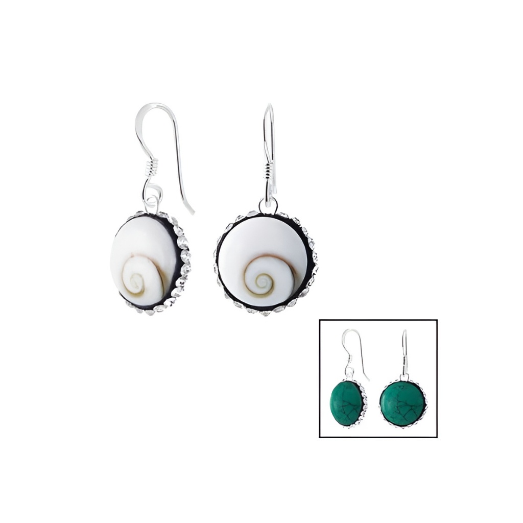 [พร้อมส่ง] Turquoise earrings crystal shiva eye silver ตุ้มหูเงินแท้ ต่างหูเงินแท้ 925 ไม่ใช่เงินชุป