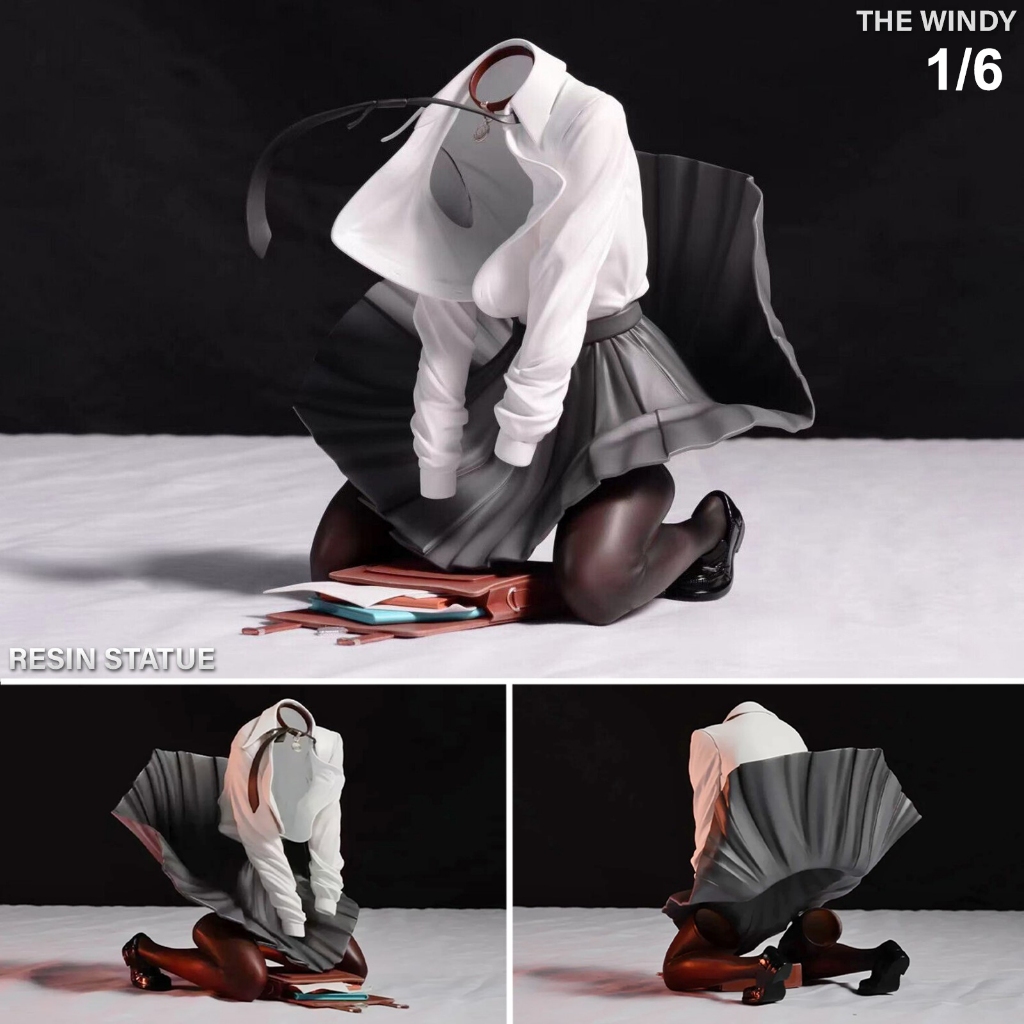 Figure Chi Yu x HuaYeCai Studio Original Art The Windy เดอะวินดี้ ชุดนักเรียน สุดหลอน School Uniform Model Resin Statue