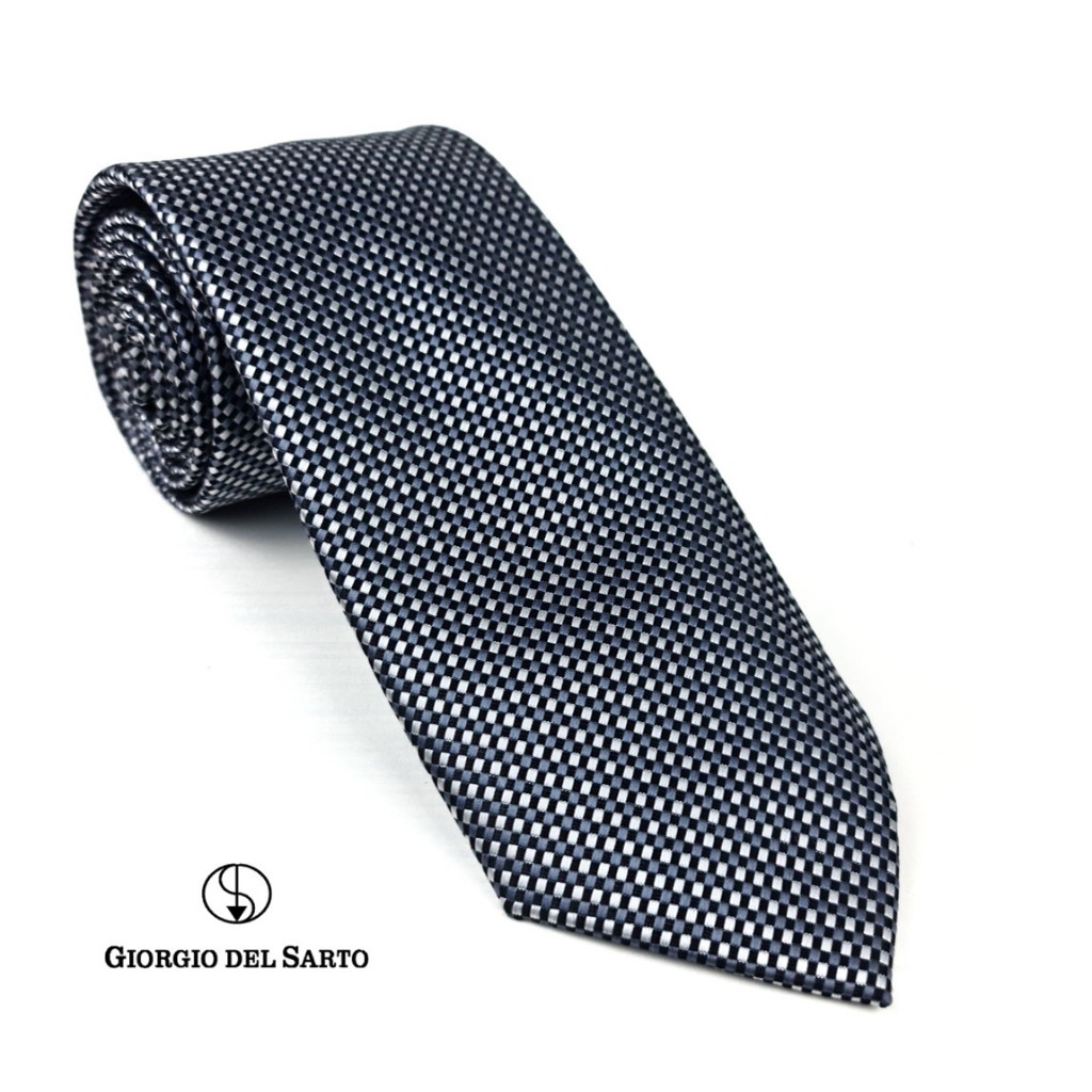 Giorgio Del Sarto Necktie 8.5 CM Grey L Fabric Texture เนคไทสีเทามีเท็กเจอร์