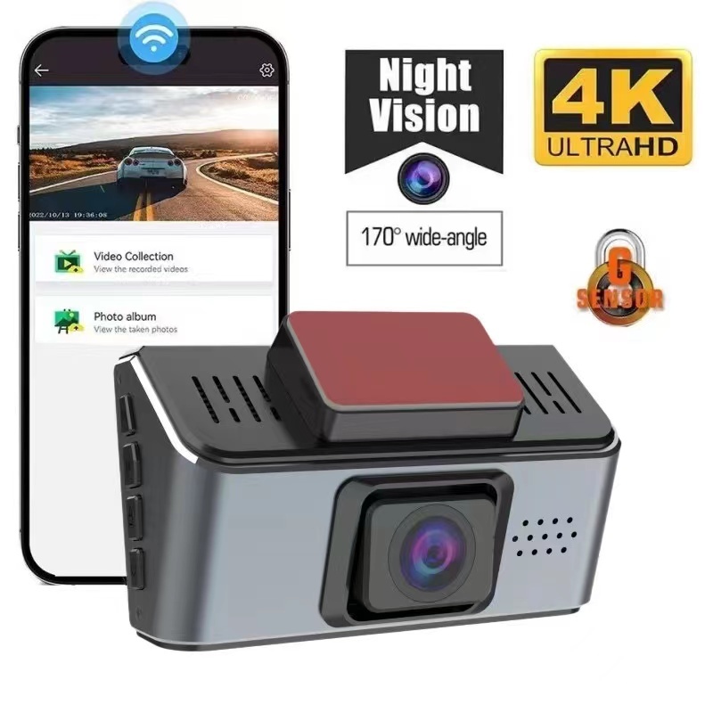 A800 Dash Cam 4K Dual-Vision wifi กล้องติดรถยนต์ ควบคุมผ่าน APP รับ
