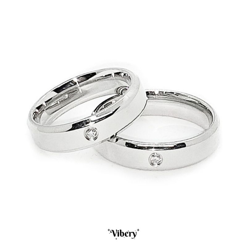 VIBERY แหวนแสตนเลสแท้ ไม่ลอกไม่ดำ หน้ากว้าง 6 มม.