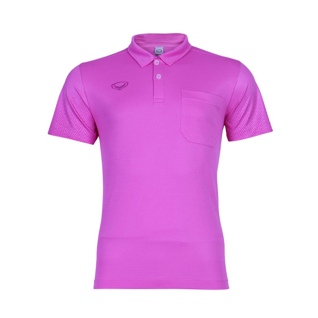 เสื้อโปโล แกรนด์สปอร์ต รหัส : 012584 (พิมพ์ลายแขน) สีม่วงอ่อน