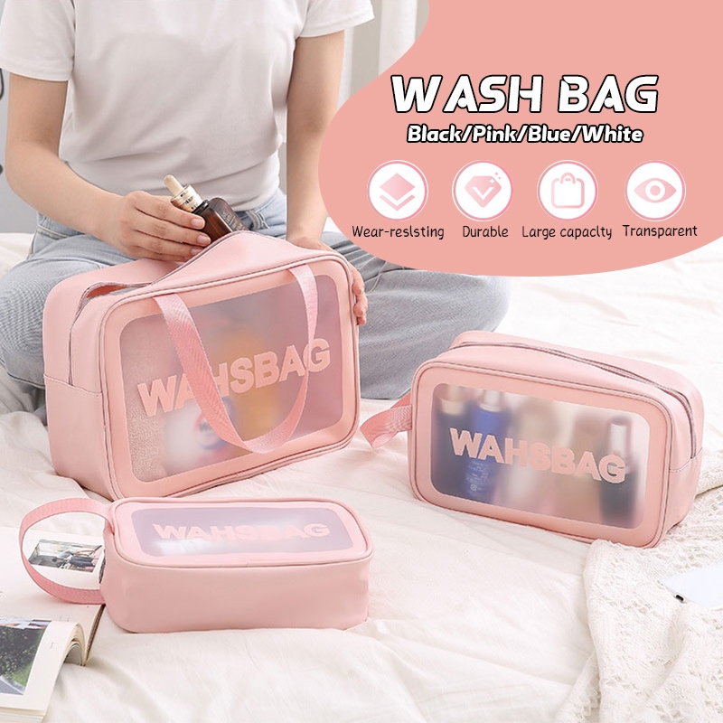 กระเป๋าเครื่องสําอาง กระเป๋าแต่งหน้า กระเป๋าจัดระเบียบ pvc โปร่งใส กันน้ำ