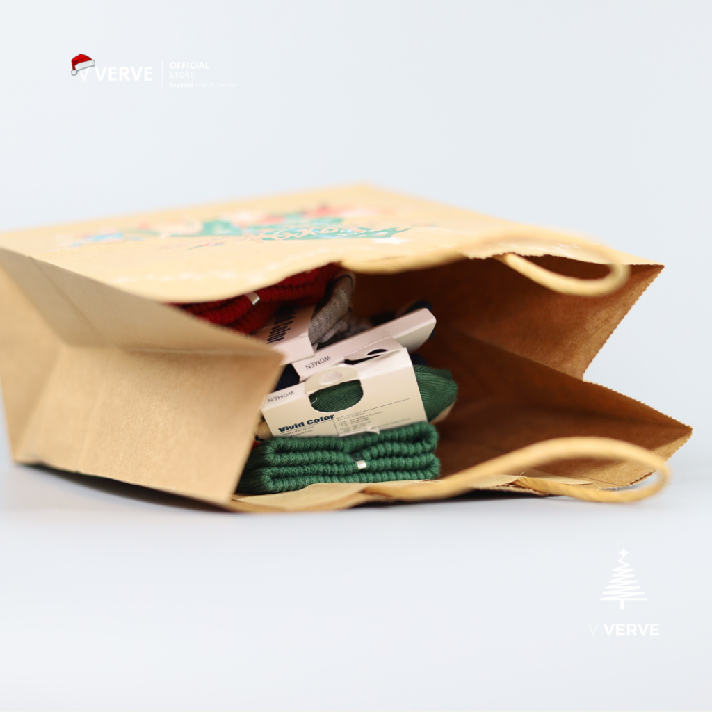 Verve - ถุงเท้าข้อยาว Vivid Korea ลายคริสต์มาส แบบข้อยาว คลุมข้อ Freesize - รูปที่ 3