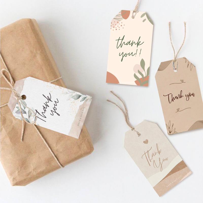 thank you tag ป้ายห้อยขอบคุณ พร้อมเจาะรู 52 ชิ้น รหัส 117-120