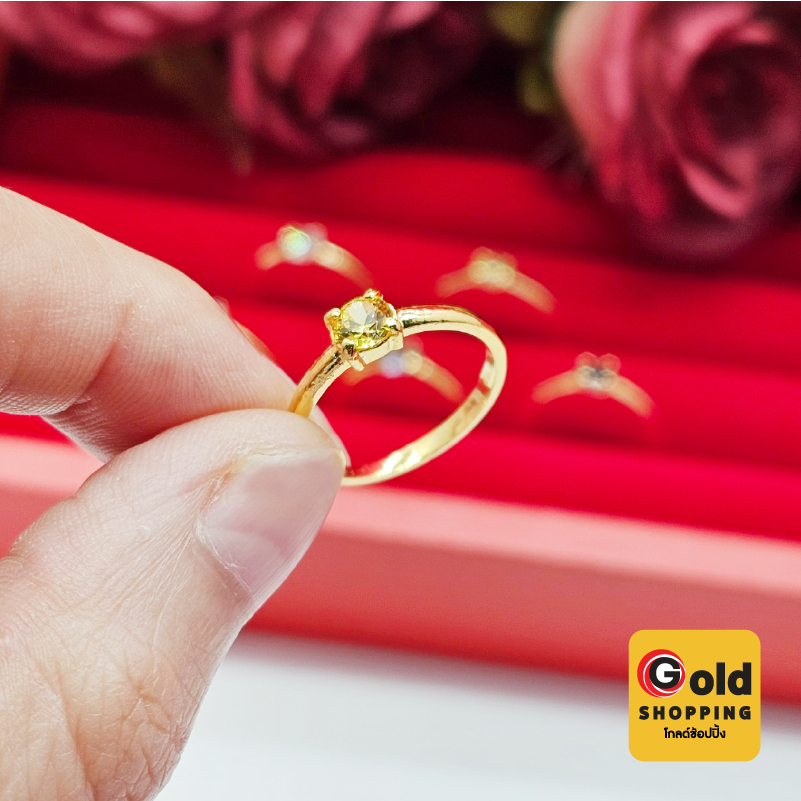 แหวนทองฝังพลอย เสริมบารมี ร่ำรวย ความรัก พลอยสีมงคล (แบบที่ 4-6) ใส่ได้ทุกโอกาส รูปถ่ายจากสินค้าจริง - รูปที่ 2