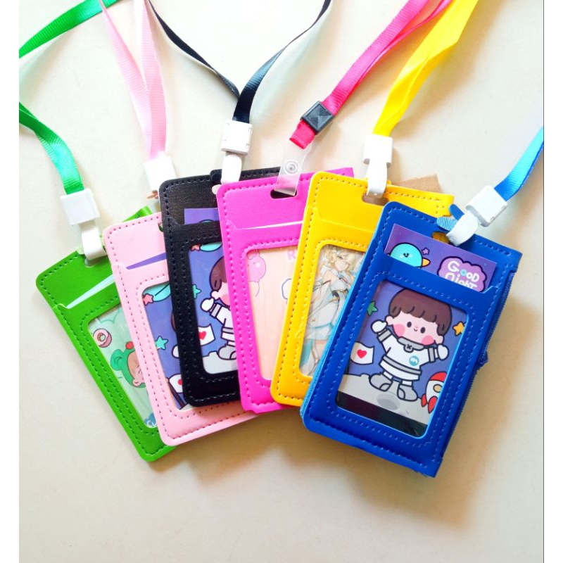 บัตรคล้องคอ ป้ายชื่อ Cardholder บัตรพนักงาน(มีช่องซิปใส่เงิน) ที่ใส่บัตร (คละสี/ดำ/น้ำเงินหมด) ระบุสีตรงหมายเหตุ