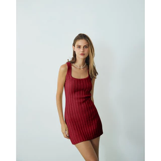 RUBYANDLEMON - SOHO MINI DRESS เดรสไหมพรมทรงตรง