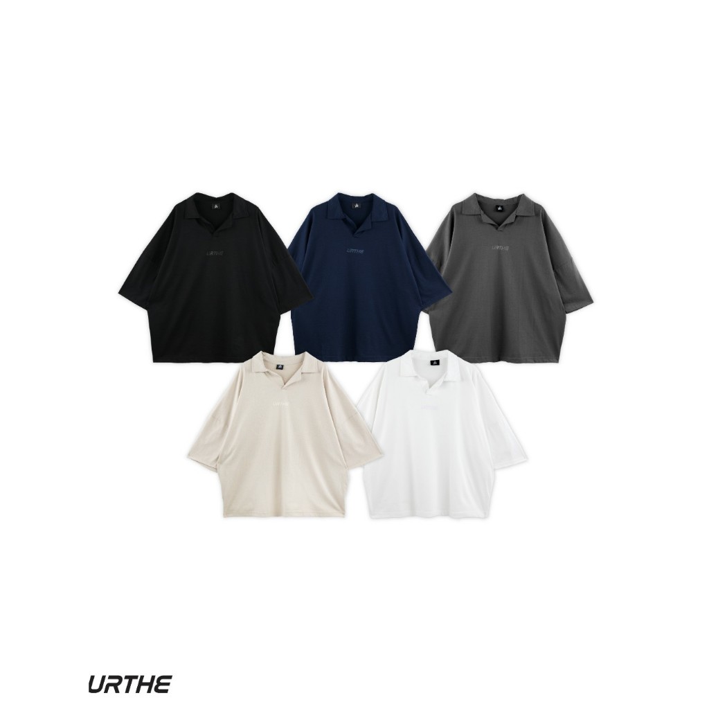 URTHE - เสื้อโปโล แขนสั้น SUPERSIZE สกรีนโลโก้ รุ่น POLO SUPERSIZE