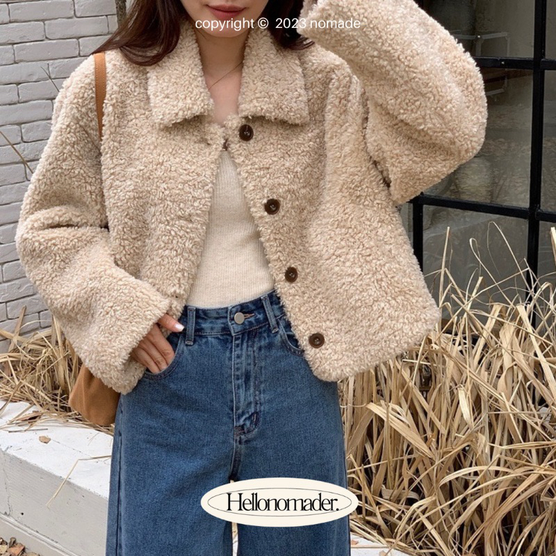 Nómade. | พร้อมส่ง Haneul Fluffy Jacket {เสื้อแจ็คเก็ตขนคอบัว}