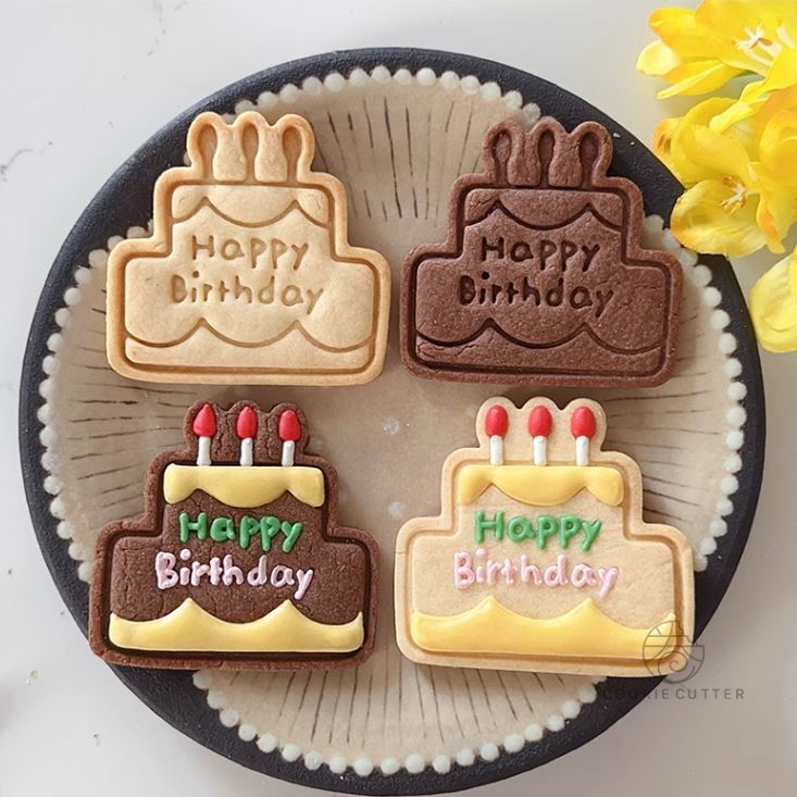 แม่พิมพ์คุกกี้ลายเค้กวันเกิด cookie cutter พร้อมส่ง