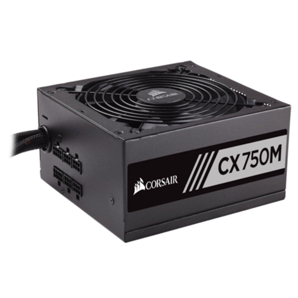 POWER SUPPLY (อุปกรณ์จ่ายไฟ) CORSAIR CX750M - 750W 80 PLUS BRONZE มือสอง ประกันไทย