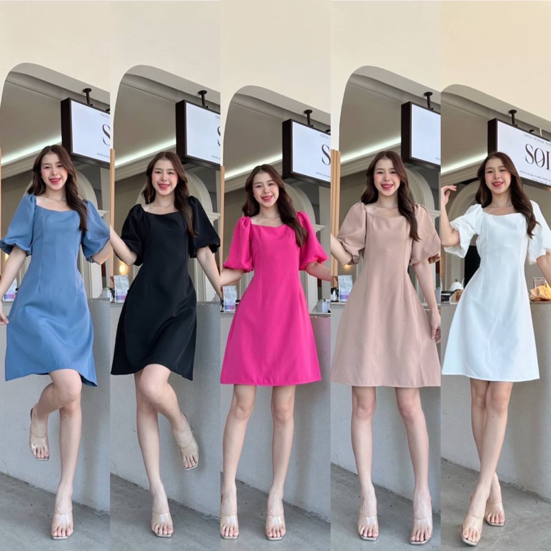 เดรสออกงานเเขนบอลลูน ป้ายMabel