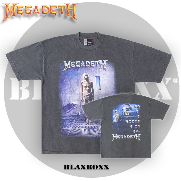 BLAXROXX® | เสื้อวงลิขสิทธิ์แท้ Megadeth® | MGD012-LA | เสื้อยืดคอกลม แขนสั้น | Los Angeles Apparel