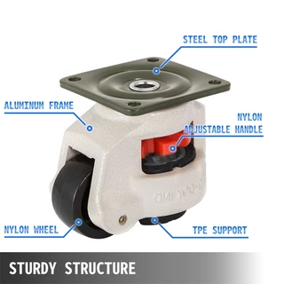 " GD-F " Leveling Adjustment Caster ล้อปรับระดับได้ ล้อเลื่อนติดเครื่องจักร ล้อโหลดต่ำรับน้ำหนักสูง แป้นสี่เหลี่ยม