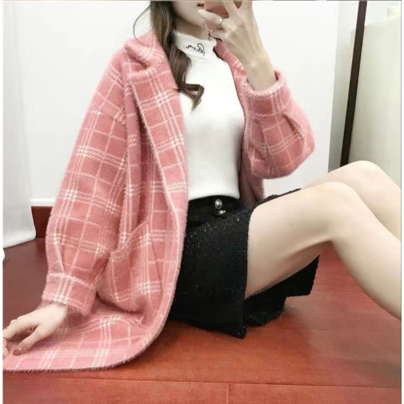 เสื้อคลุมไหมพรมตัวยาว Y56 ฤดูหนาว
