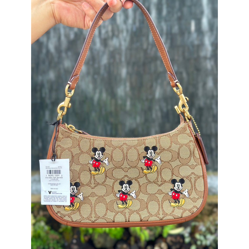 กระเป๋า Coach แท้💯 "Disney X Coach Teri Shoulder Bag In Signature Jacquard With Mickey Mouse Print" สินค้าพร้อมส่ง
