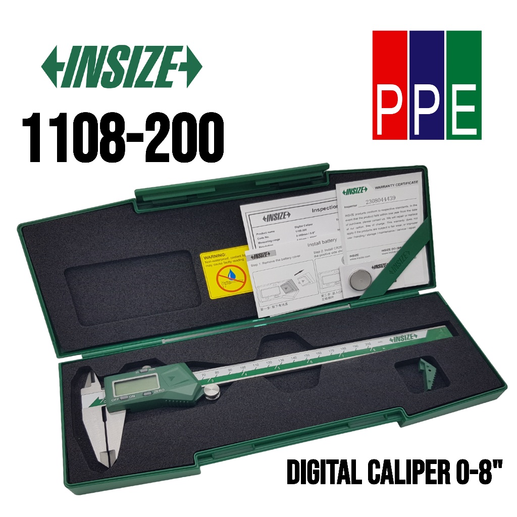 1108-200 [INSIZE] เครื่องวัดเวอร์เนียดิจิตอล 200mm. Digital Vernier 8"