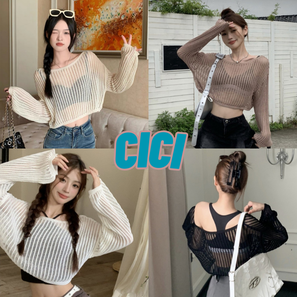 ส่งทันที Cici(NO. 73290)เสื้อครอปผ้าถักสีพื้น ทรงสวย ใส่คู่กับอะไรก็เข้ากัน ตัวแม่สาวแซ่บเหมาะมาก