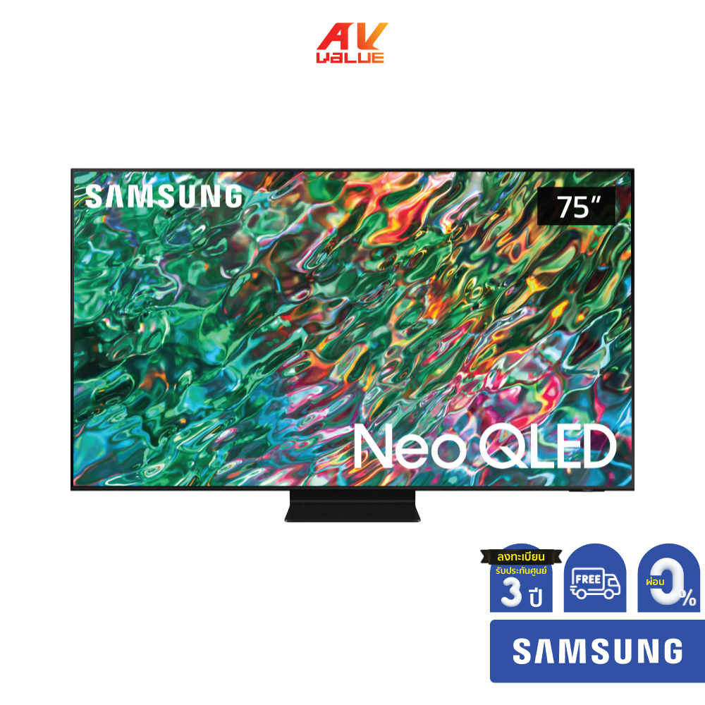 Samsung Neo QLED 4K TV รุ่น QA75QN90BAKXXT ขนาด 75 นิ้ว QN90B Series ( 75QN90B , 75QN90 , QN90 ) ** ผ่อน 0% **