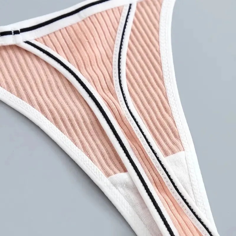 A-122 กางเกงในจีสตริง เซ็กซี่ ทรงสายฝอ สีพื้นผ้าร่อง สายเล็ก พร้อมส่ง - รูปที่ 6