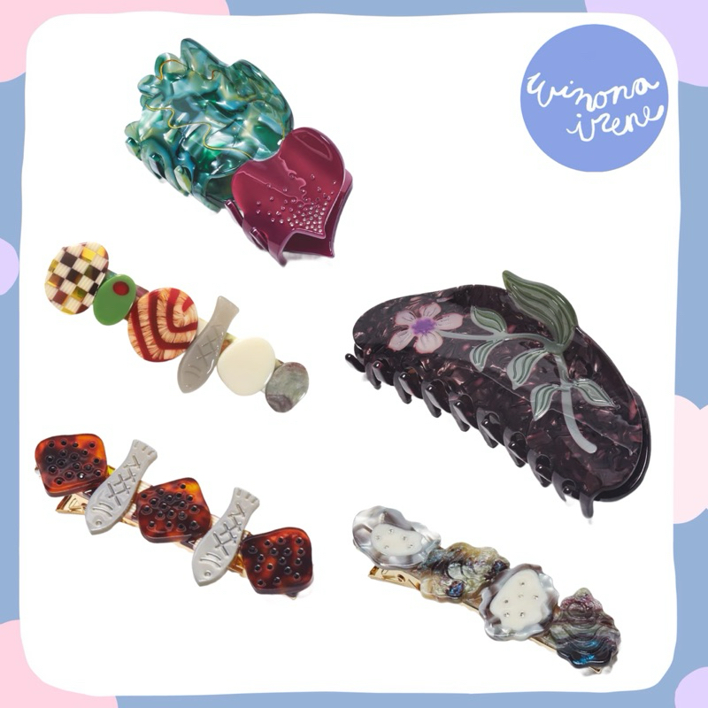 🐚พร้อมส่ง+พรีออเดอร์🐚 ♥️ส่งฟรีไม่ต้องใช้โค้ด ♥️ WINONA IRENE หลายลายกิ๊บหนีบผม กิ๊บติดผม