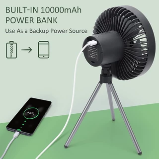 พัดลมแคมป์ปิ้ง 8000/4000Mah พัดลมพกพา USB Camping Fan LED ไฟแคมป์ปิ้ง พัดลมตั้งโต๊ะ 3 in 1