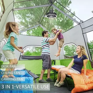 พัดลมแคมป์ปิ้ง 8000/4000Mah พัดลมพกพา USB Camping Fan LED ไฟแคมป์ปิ้ง พัดลมตั้งโต๊ะ 3 in 1