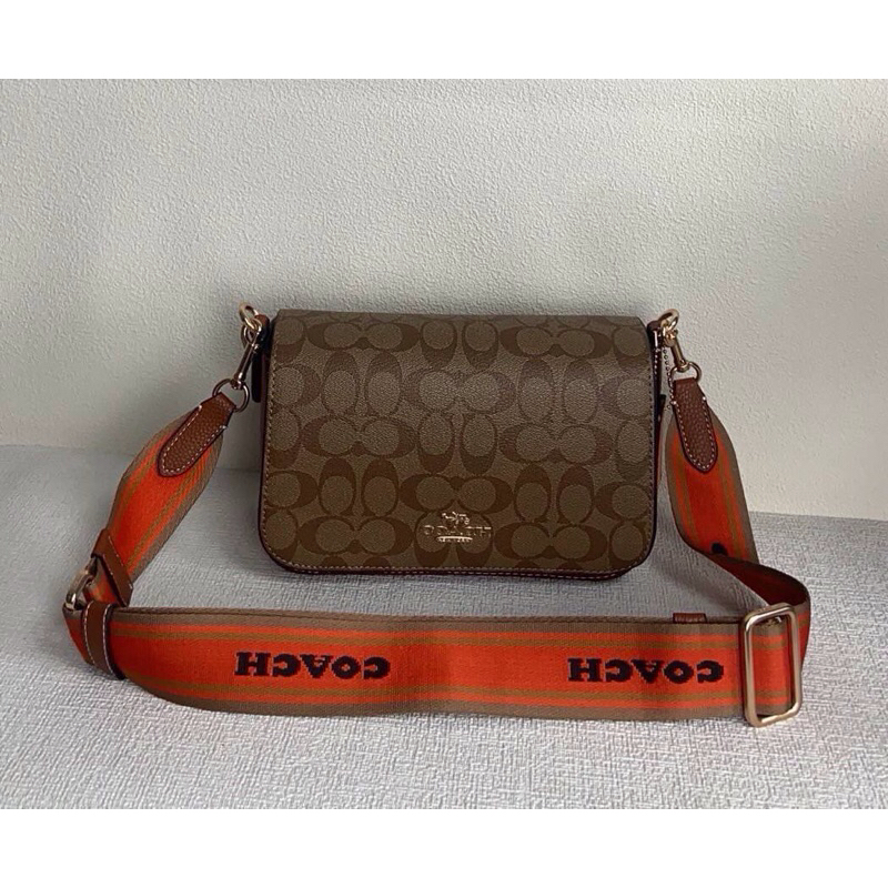 🧡💯 COACH LOGAN MESSENGER IN SIGNATURE CANVAS (CH483)