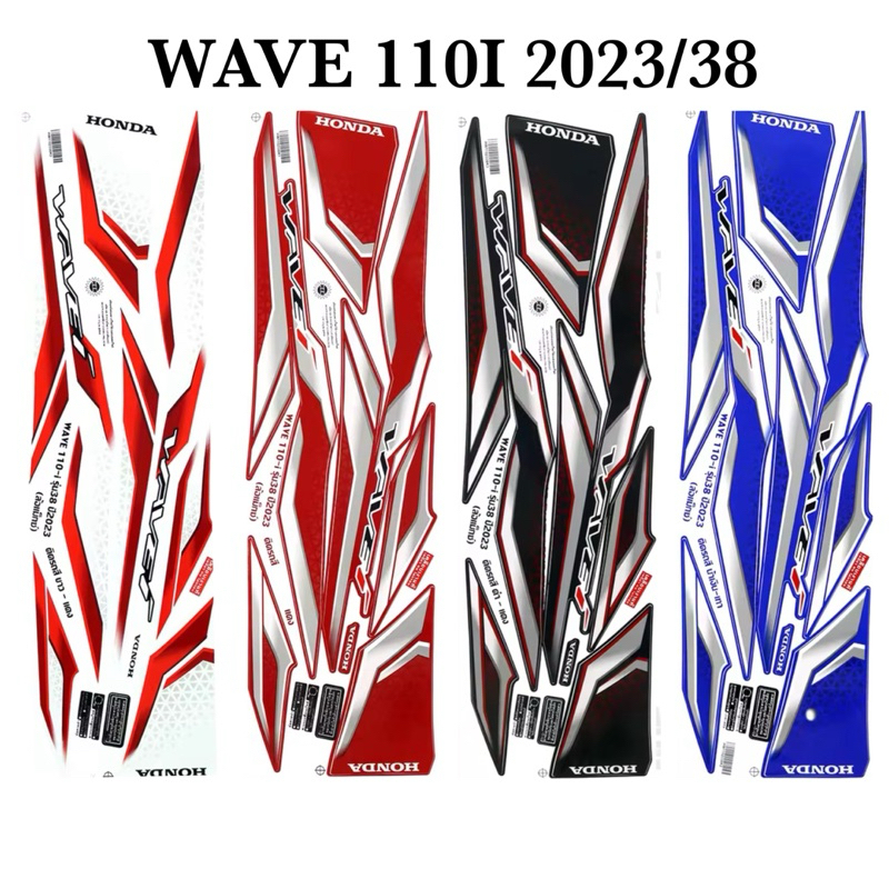 Zumoสติ๊กเกอร์ Wave110i เวฟ110i ปี2023 รุ่น38 (สติ๊กเกอร์สีสดสีเงา เคลือบเงาแท้)