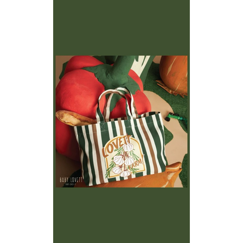 Baby Lovett  Supermarket Bag กระเป๋าผ้าสีเขียวจากแบรนด์เบบี้โลเว็ต