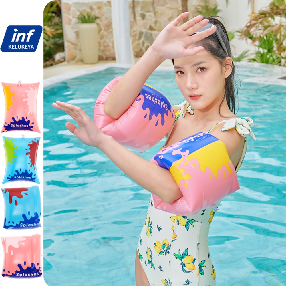 L&L (คู่) ปลอกแขนว่ายน้ำ เรียบ เป่าลม ปลอกแขน แถบรัดแขนพองได้  ว่ายน้ำ