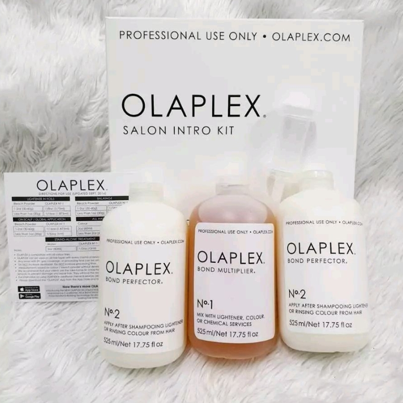 Olaplex Professional Salon Kit No.1, No.2 (2 ขวด) ขนาด525 Ml ของแท้ 100% พรีเมี่ยม ผมเสีย แห้งฟู ทำสี ฟอกผม ทำเคมี ดัด