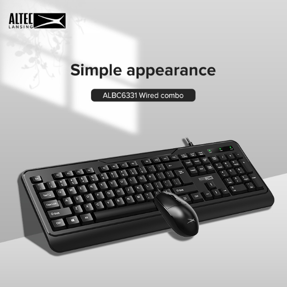 Altec Lansing Mouse and Keyboard Combo ALBC6331 คอมโบ เมาส์+คีบอร์ด ออฟฟิต คีบอร์ดทำงาน
