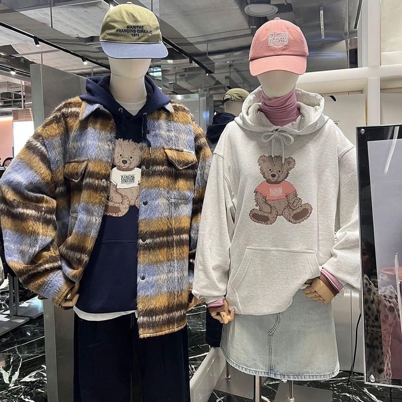 MARITHE bear hoodie เสื้อสเวตเตอร์ฮู้ดสุดคิ้วท์ แบรนด์ดังเกาหลี